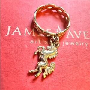 🦄 Extremely Rare James Avery 14K Gold Unicorn Dangle Ring – Twisted – Size 6 🦄